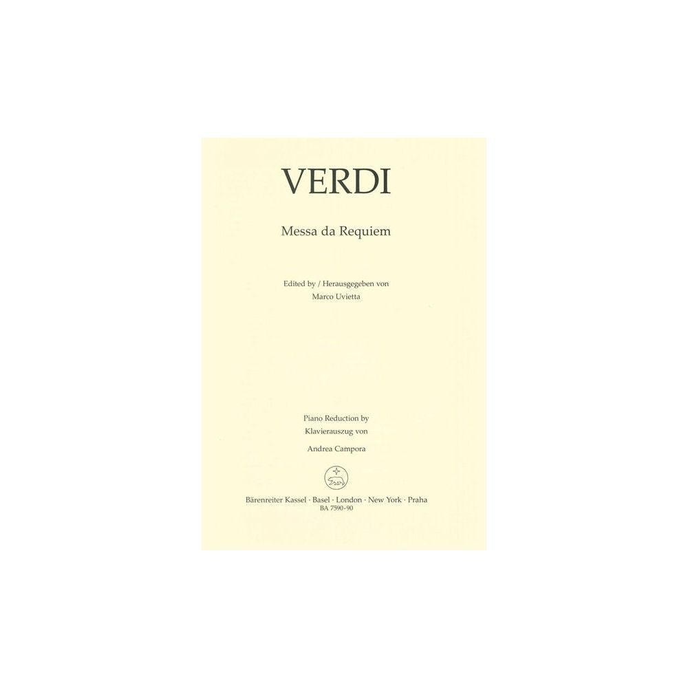 Bärenreiter Verdi Messa da Requiem – Thomann Ireland