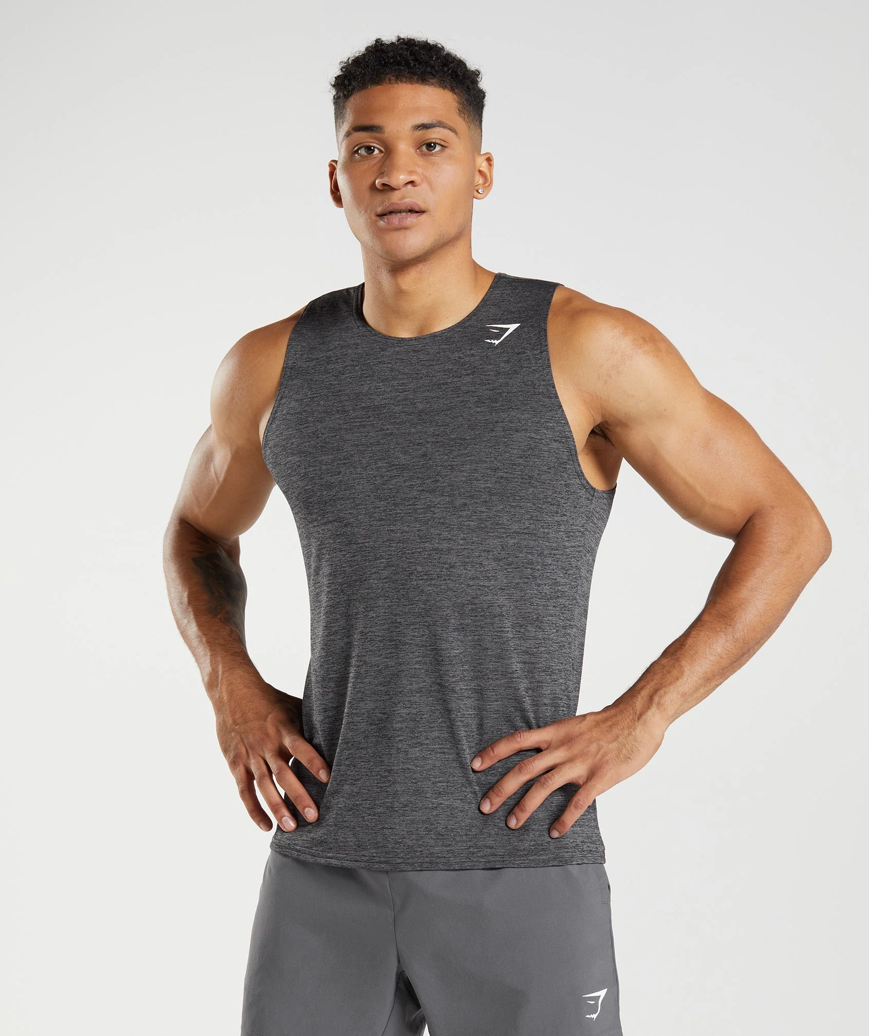 Arrival Slim Marl Tank Black/Silhouette Grey Marl