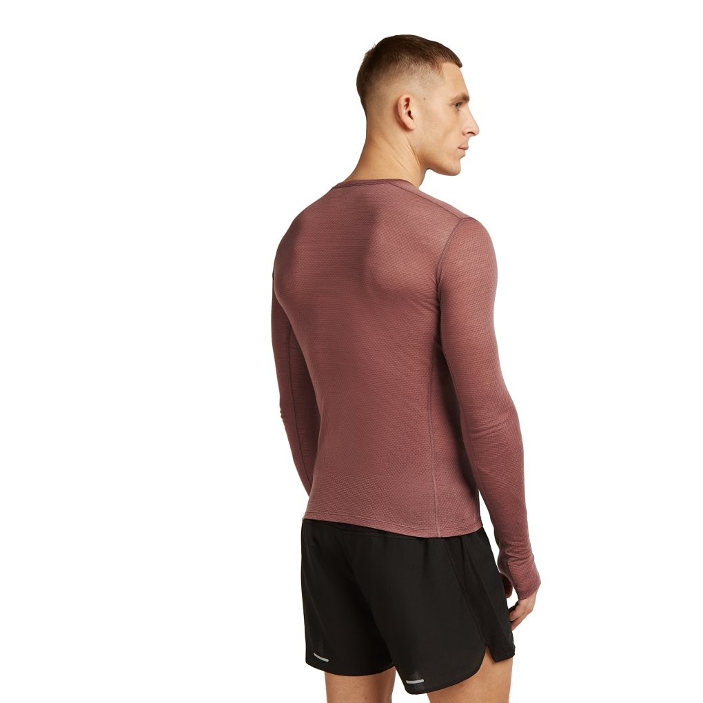 Icebreaker Merino 75 Cool-Lite™ Featherlight™ Long Sleeve Crewe Shirt Men - Carob
