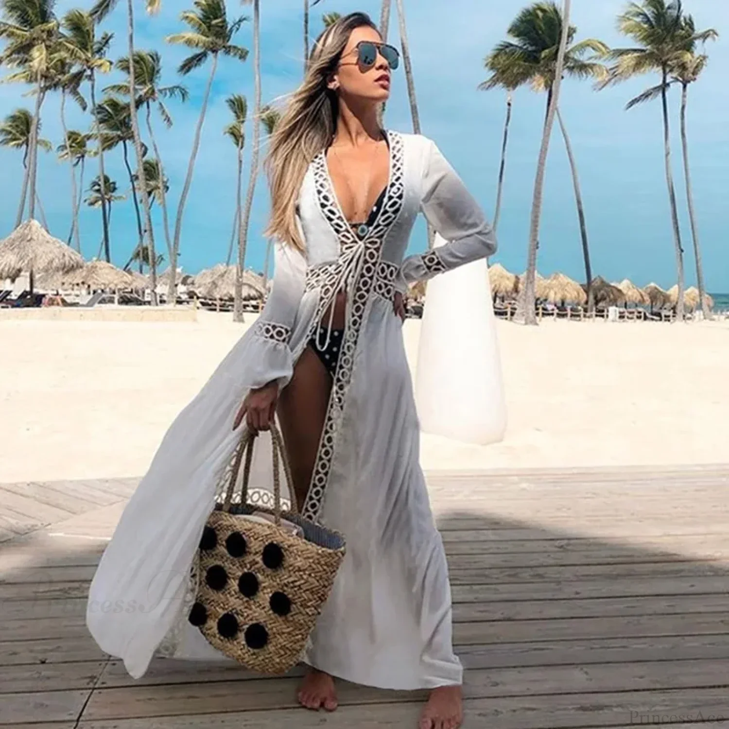 Crochet Kaftan Tunic Summer Beach Cover Up