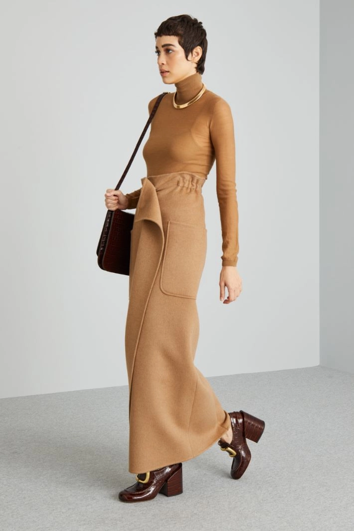 Camel wrap skirt - CAMEL