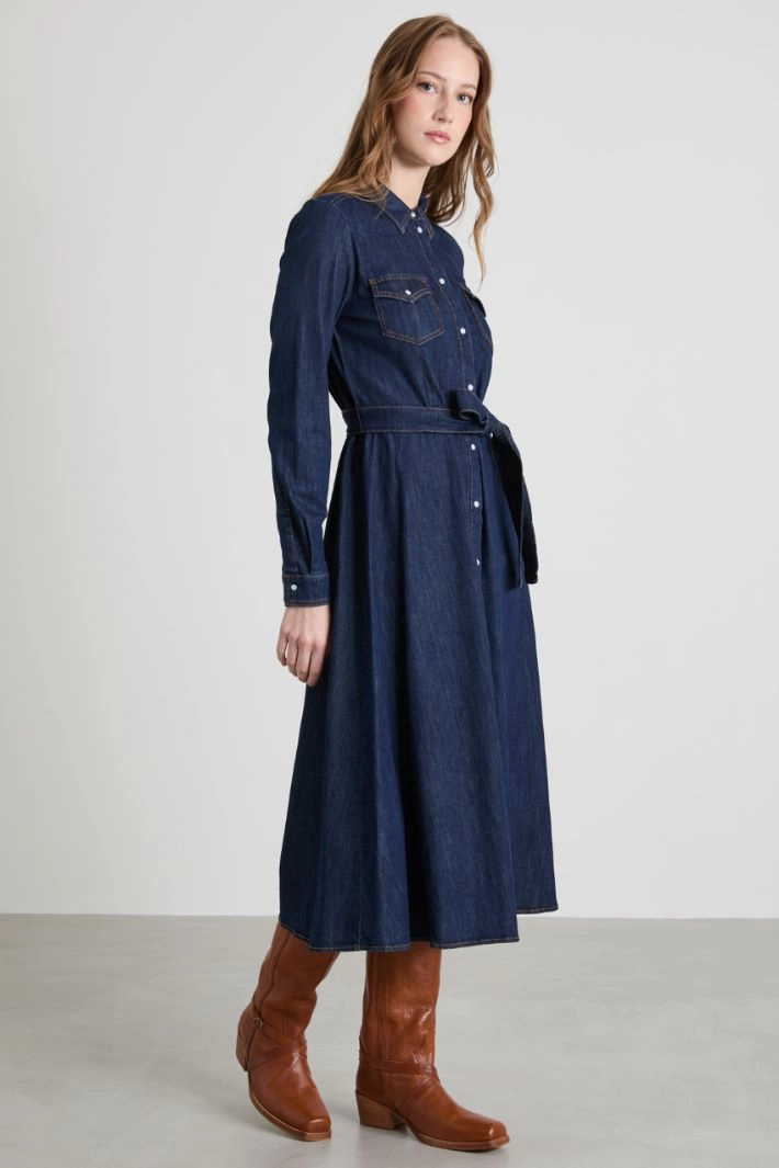 Denim shirt dress - BLUE