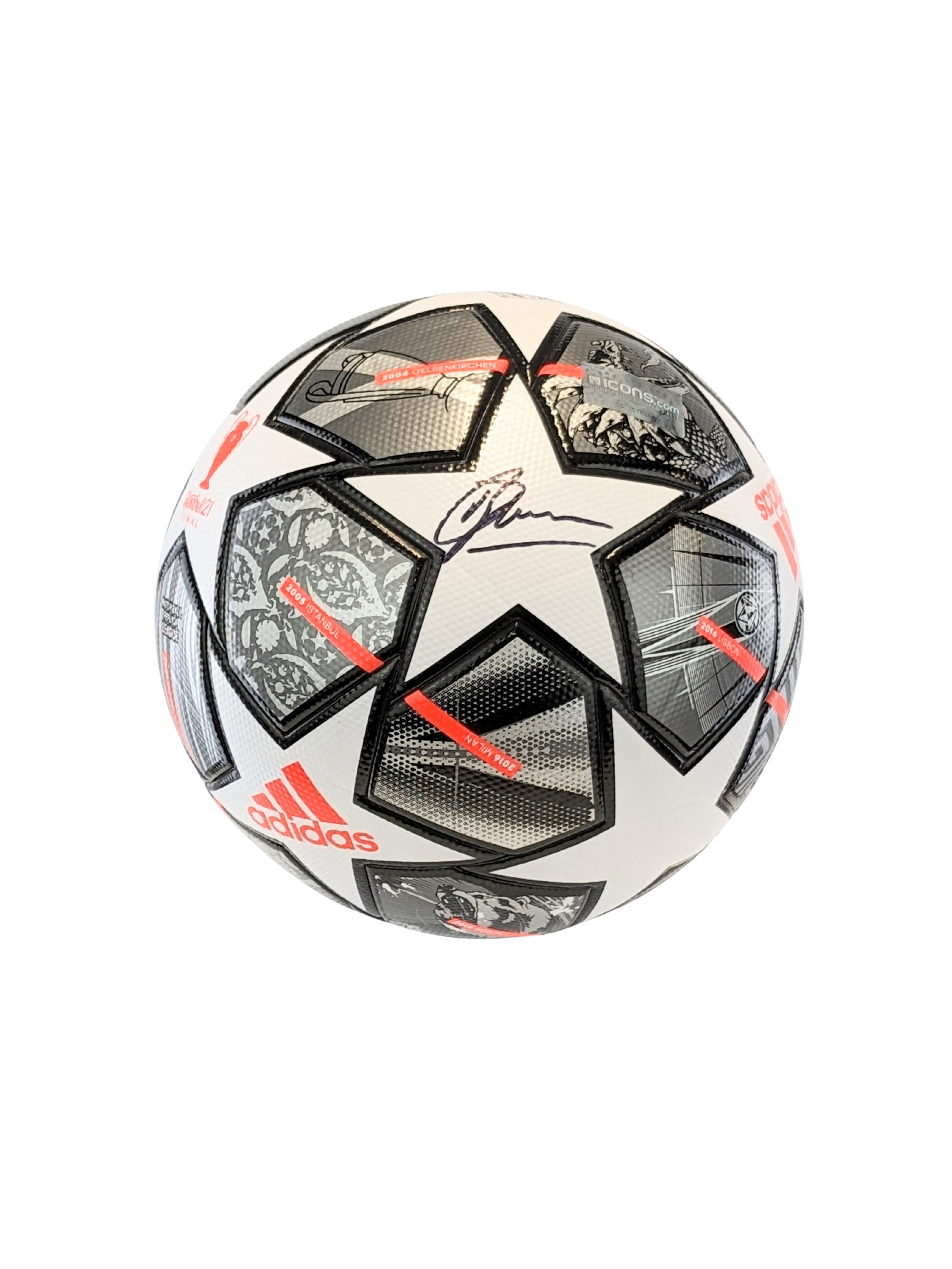 Dennis Bergkamp Autographed Adidas UEFA Champions League Soccer Ball