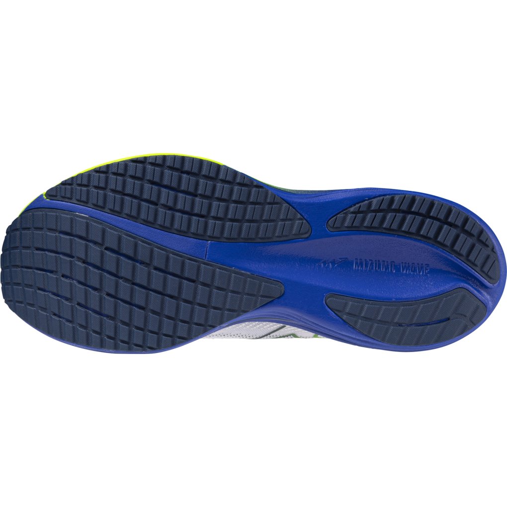 Mizuno Wave Rider 29 Running Shoes Men - White/Estate Blue/Lightning Yellow