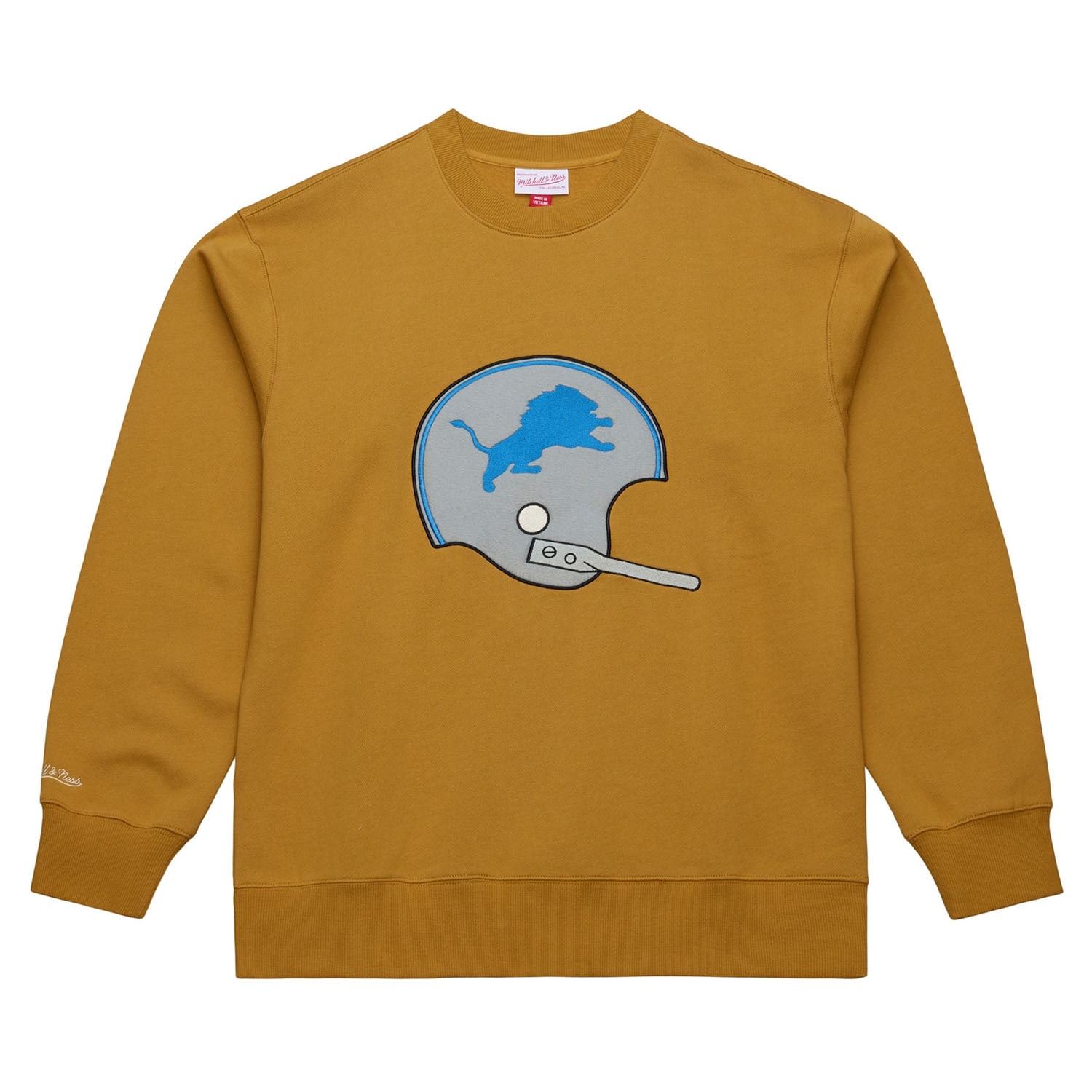 Detroit Lions Mitchell & Ness NFL Dusted Crew Pullover
