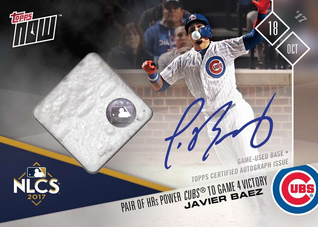 Autographed Game Used Base Card # to 99 - Javier Baez Pair Of HRs Power Cubs to Victory - TOPPS NOW®