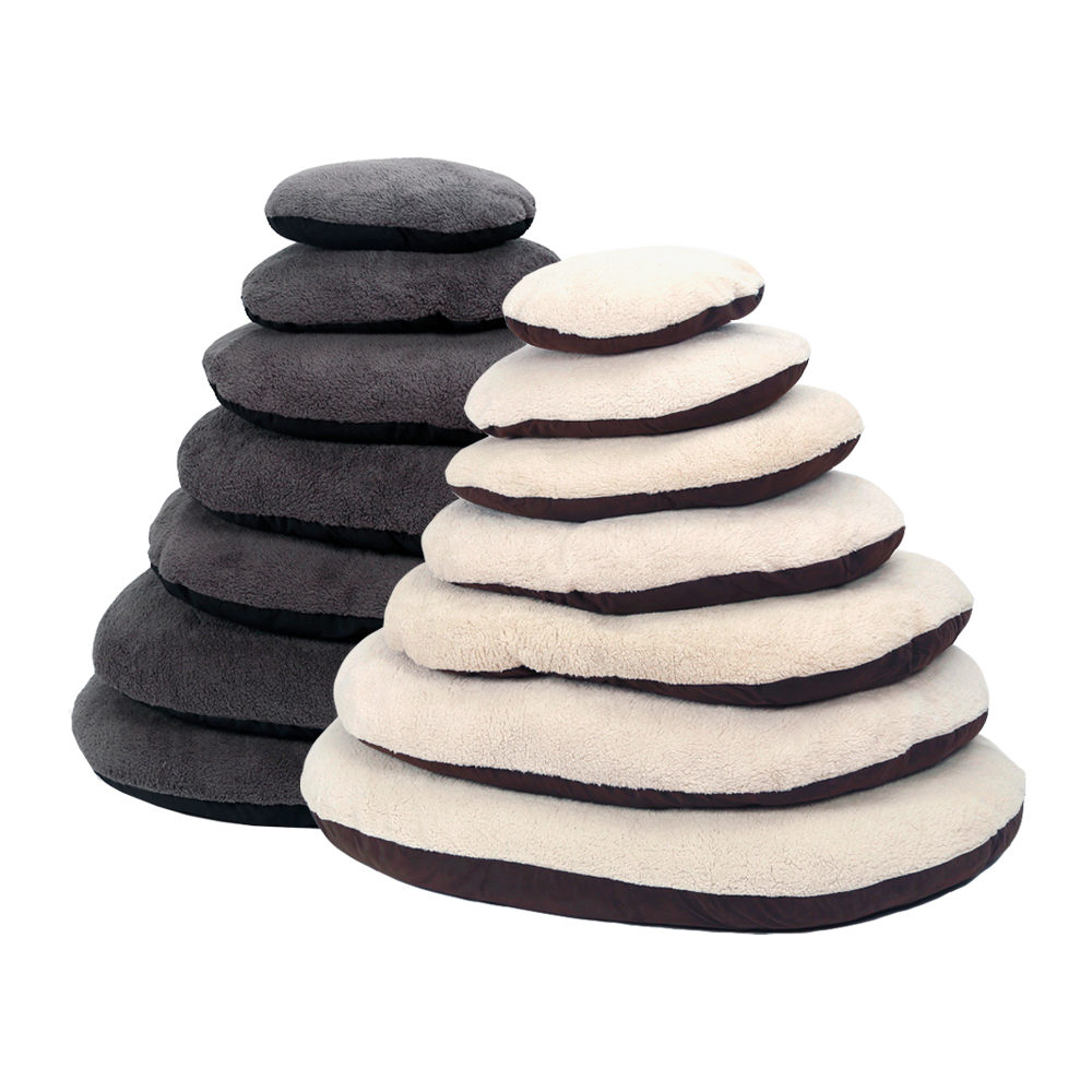 51 Degrees North Sheep Oval Dog Cushion - Grey & Black - 50 x 34 cmr