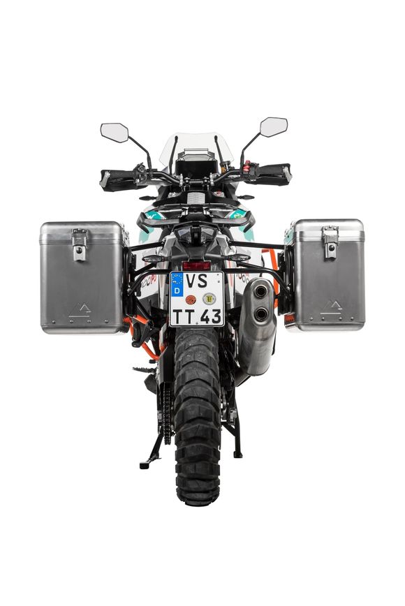 Touratech ZEGA Mundo 38/45 suitcase - Black support included - AluminumRef: Trt01671A / 01-373-6185-0
