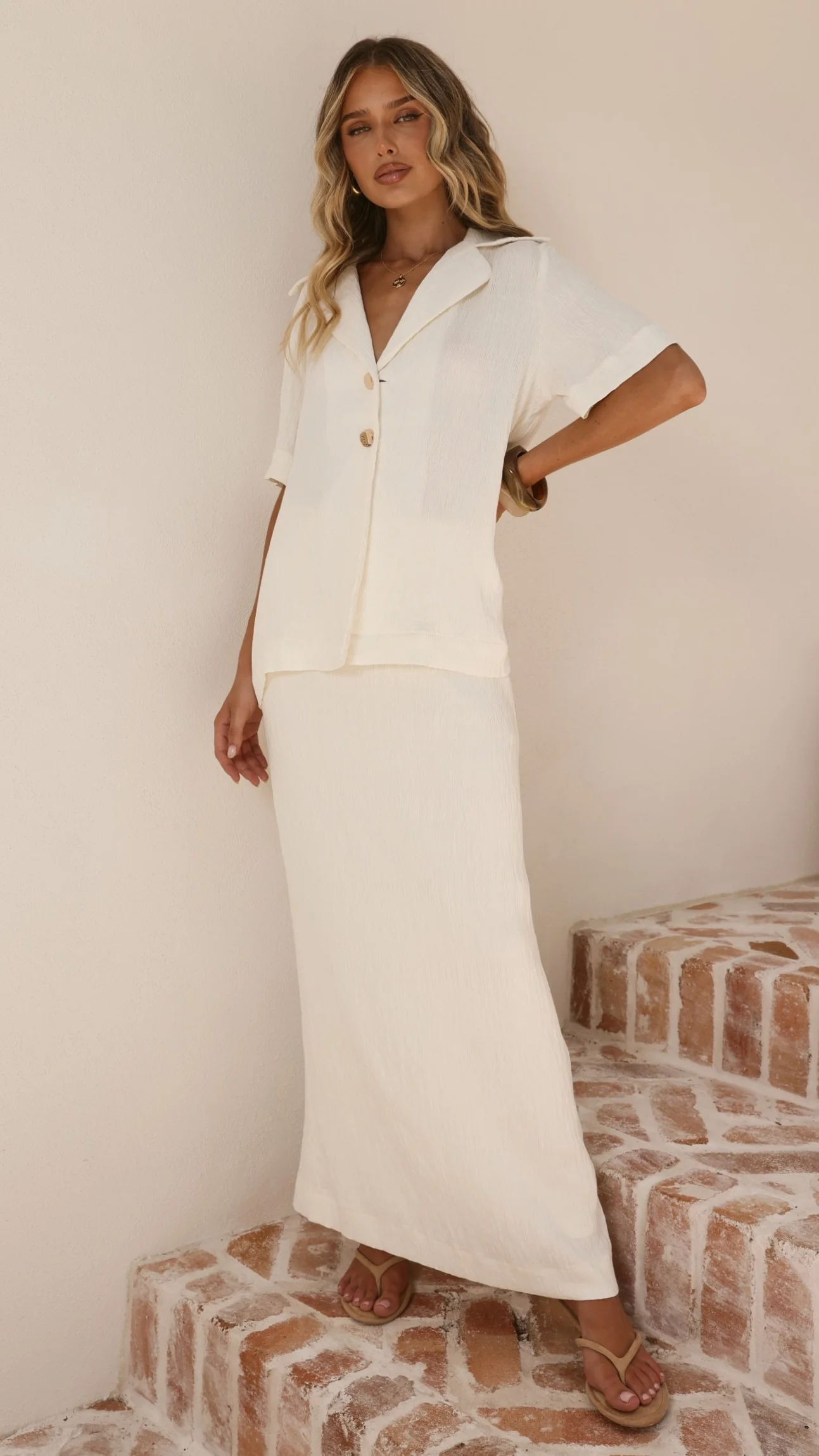 Razi Maxi Skirt - Ivory