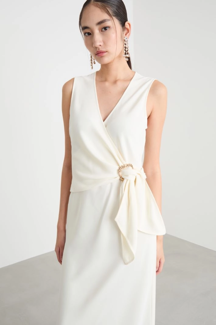 Long satin dress - WHITE