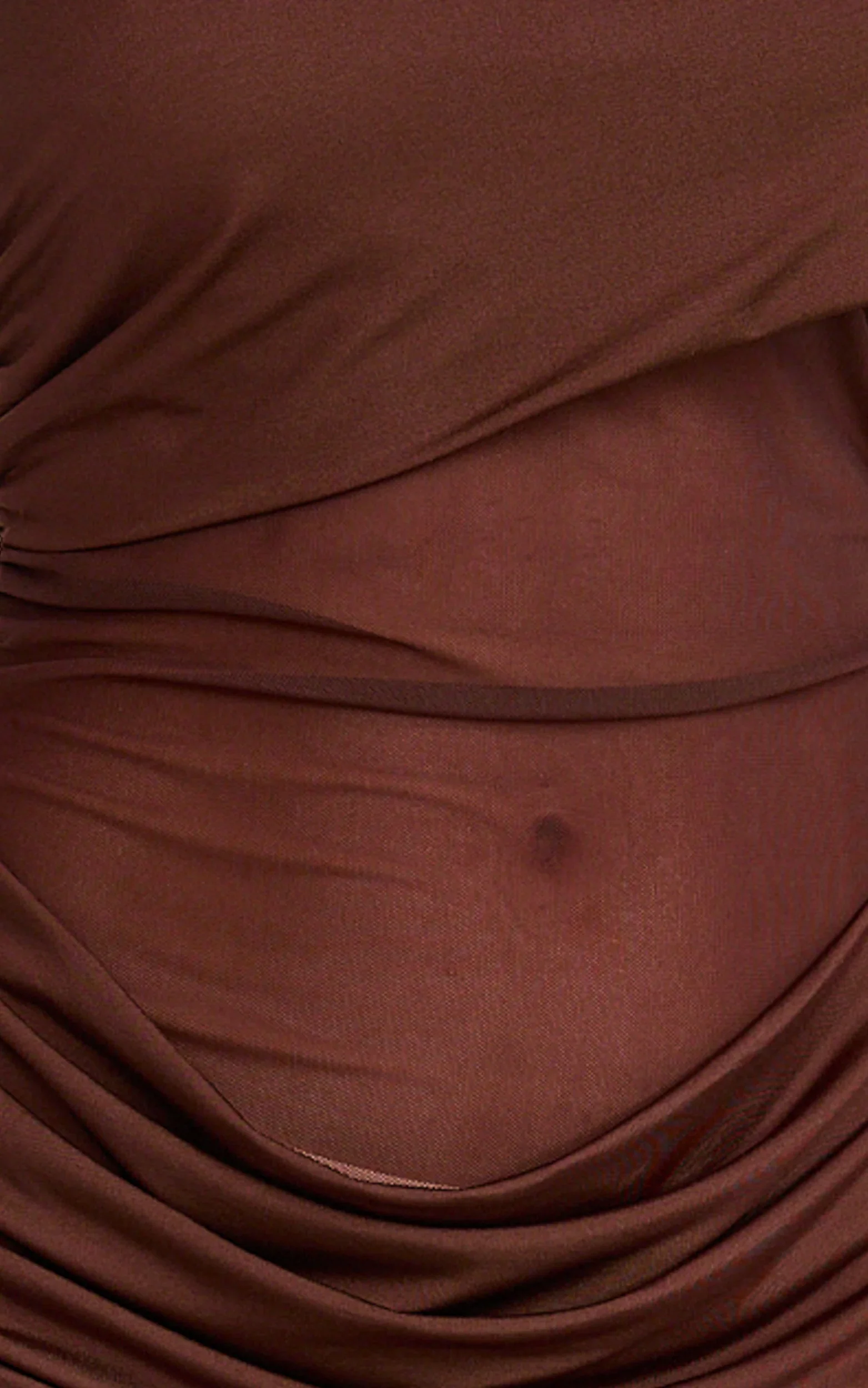 Riley Maxi Dress - Gathered Over Bust Dress in Brown