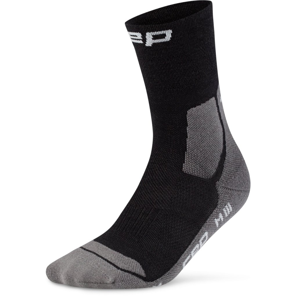 CEP Hiking Light Cushion Mid Cut Compression Socks Men - black/grey