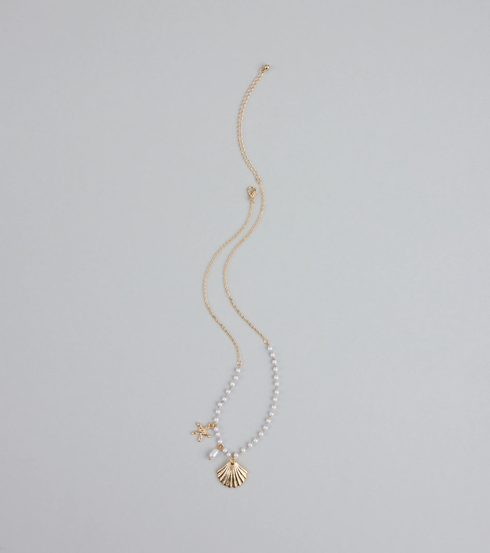 Seas The Day Pearl and Charm Statement Necklace