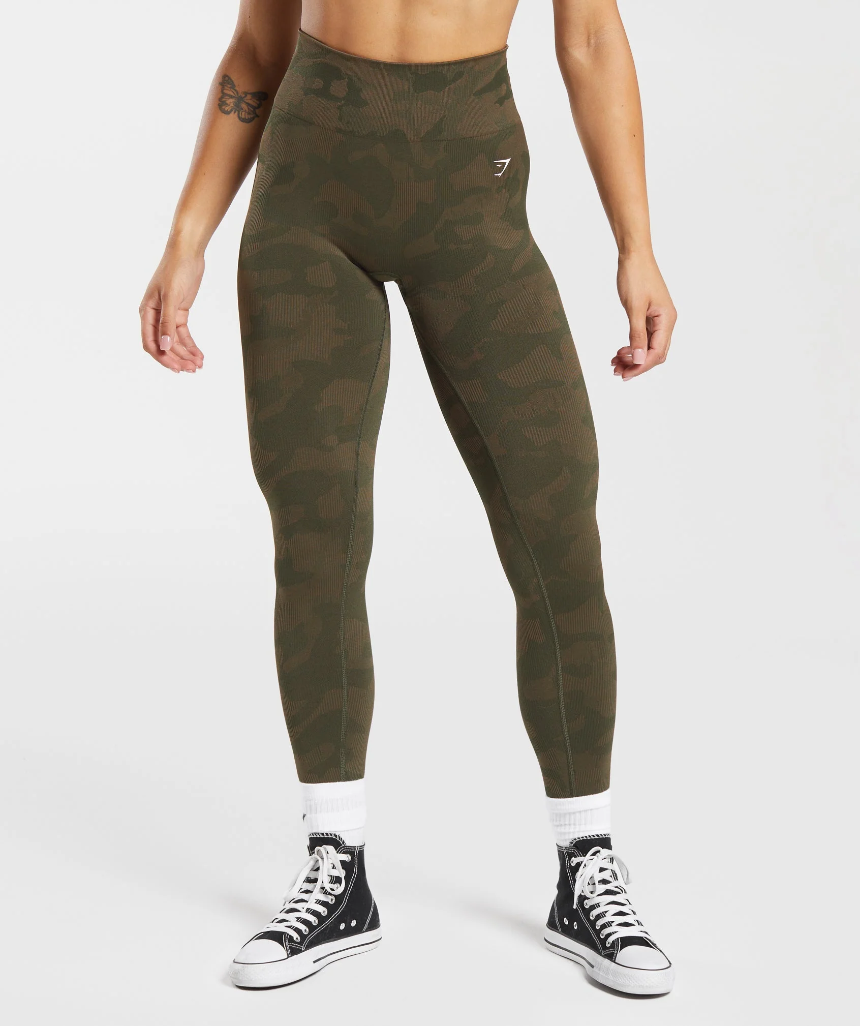 Adapt Camo Seamless Ribbed Leggings Winter Olive/Soul Brown