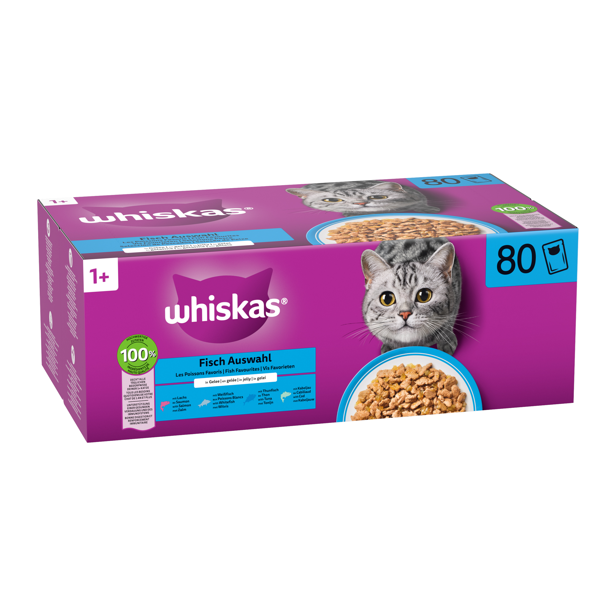 Whiskas 1+ Classic Selection in Gravy - 80 x 85 g