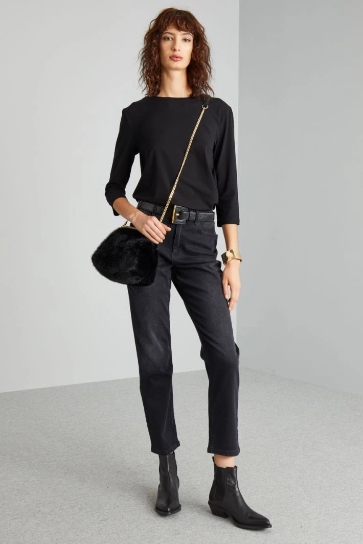 Cotton jersey T-shirt - BLACK