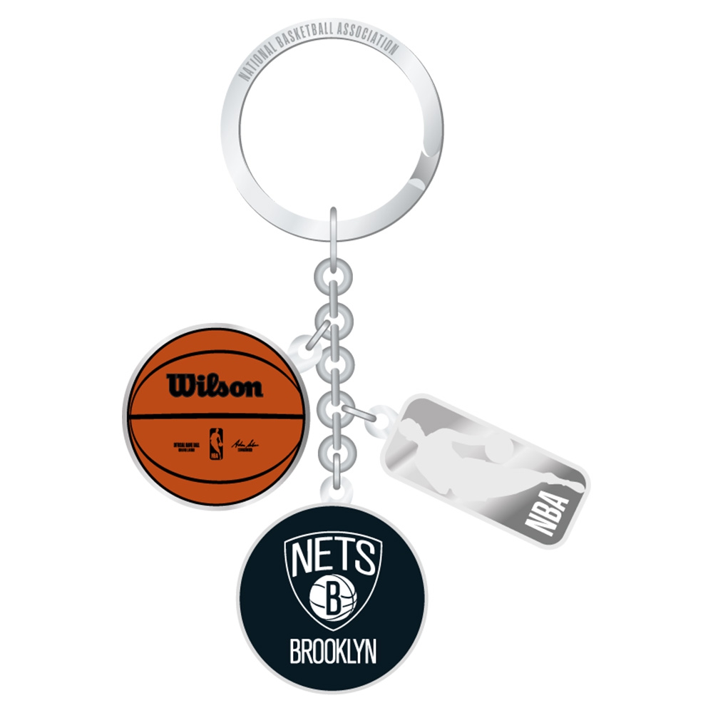 Brooklyn Nets NBA Charm Key Ring