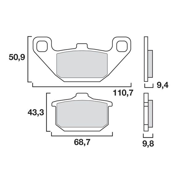 Plaquettes de freins Brembo Organique avant/arrière (selon modèle)Ref : 07KA0808