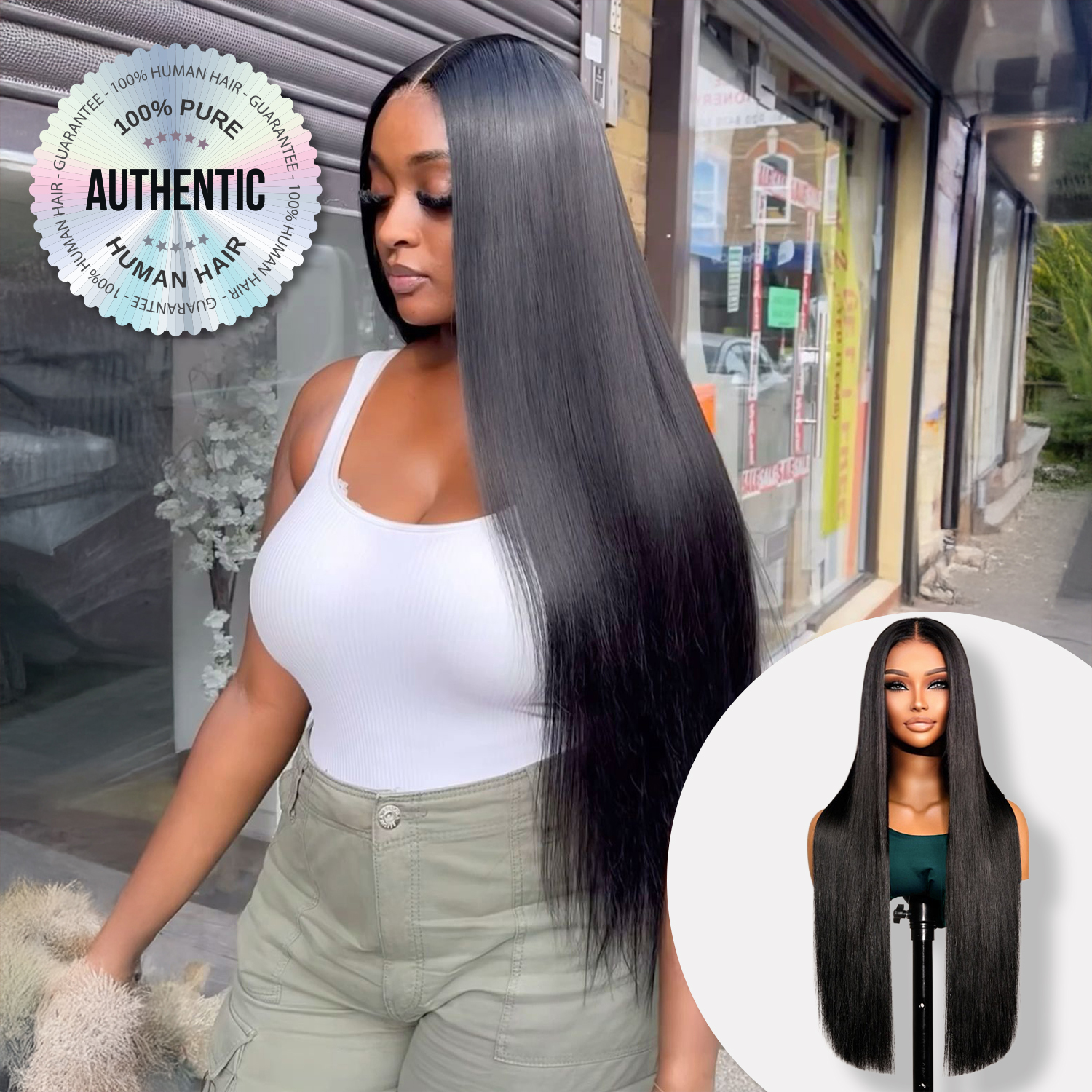 UpScale 100% Human Hair Glueless Pre Plucked 13x4 HD Lace Frontal Glueless Double Drawn Wig 30