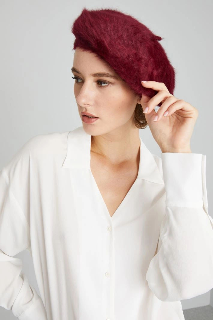 Angora beret - BORDEAUX