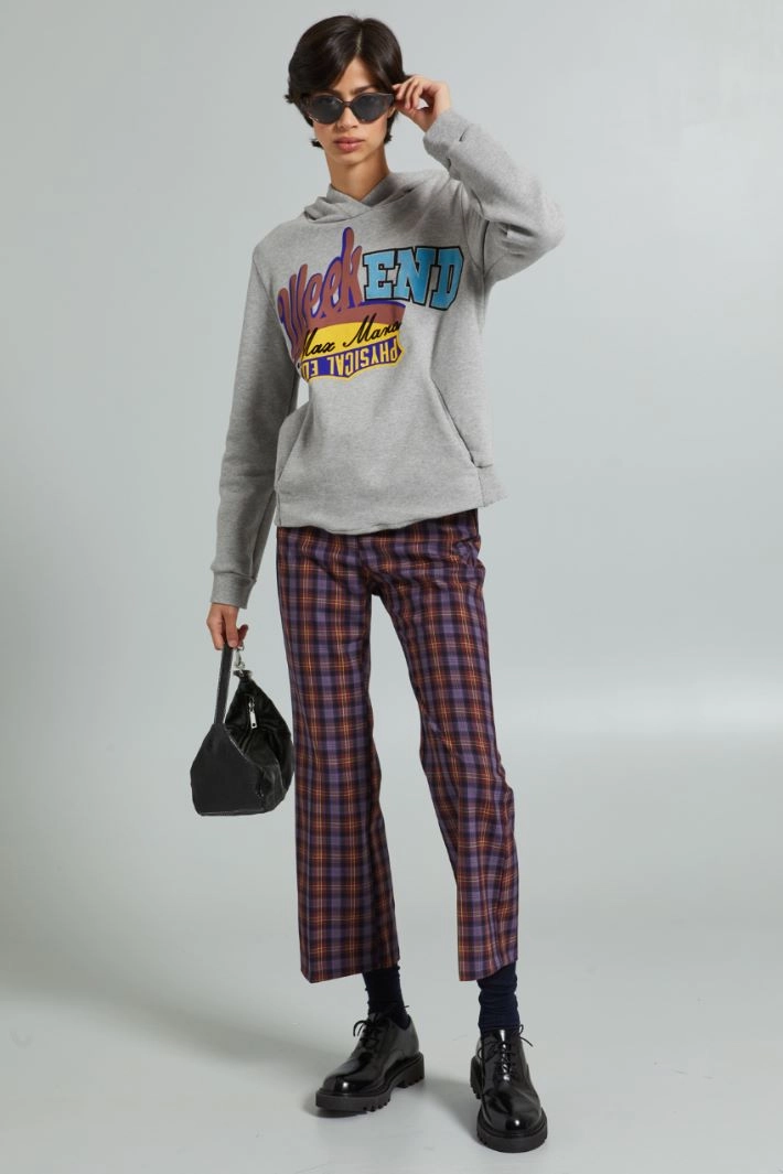 Yarn dyed canvas trousers - VIOLET YELLOW