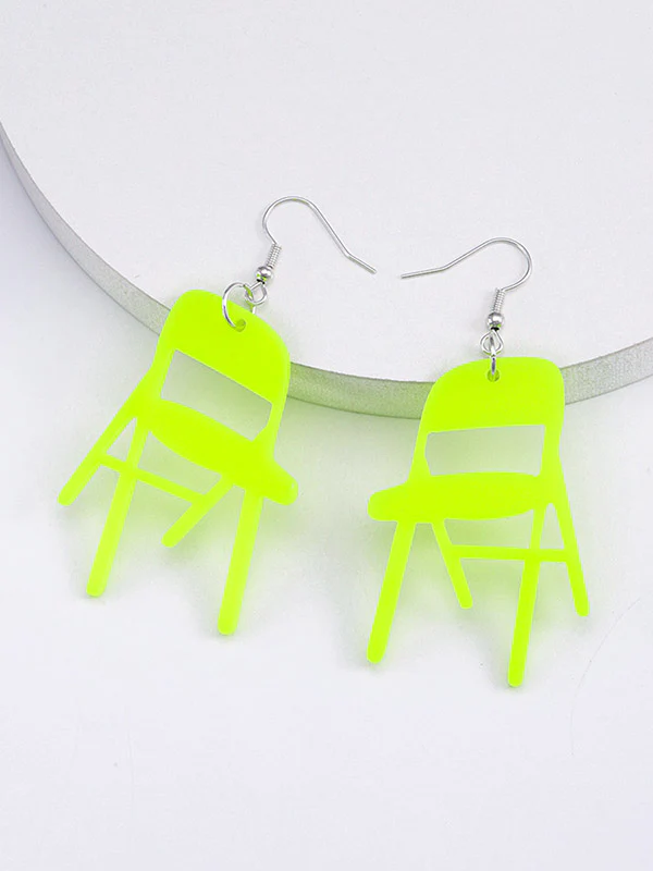 Geometric Solid Color Drop Earrings