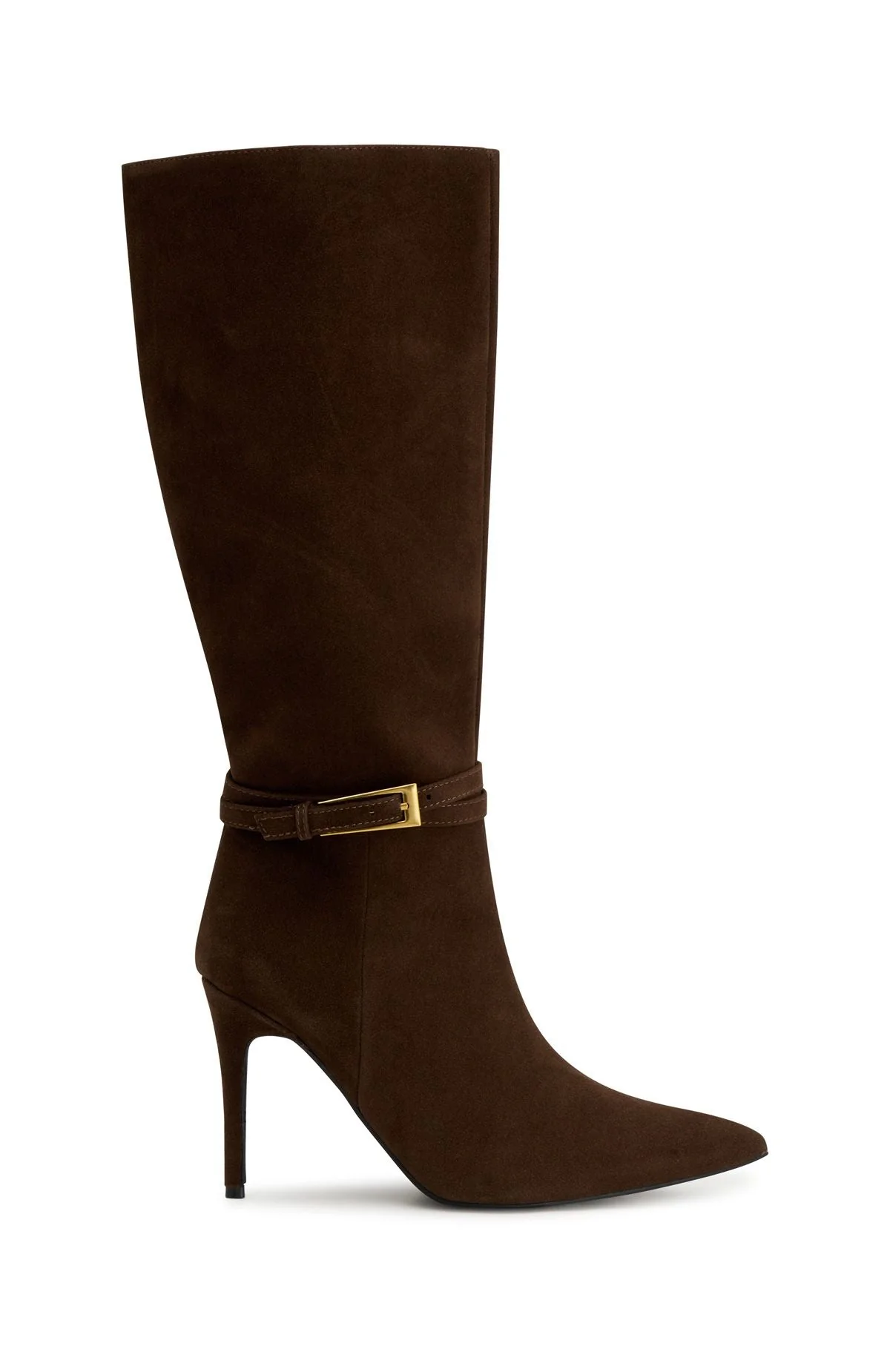 Selin Knee High Boots Chocolate Faux Suede