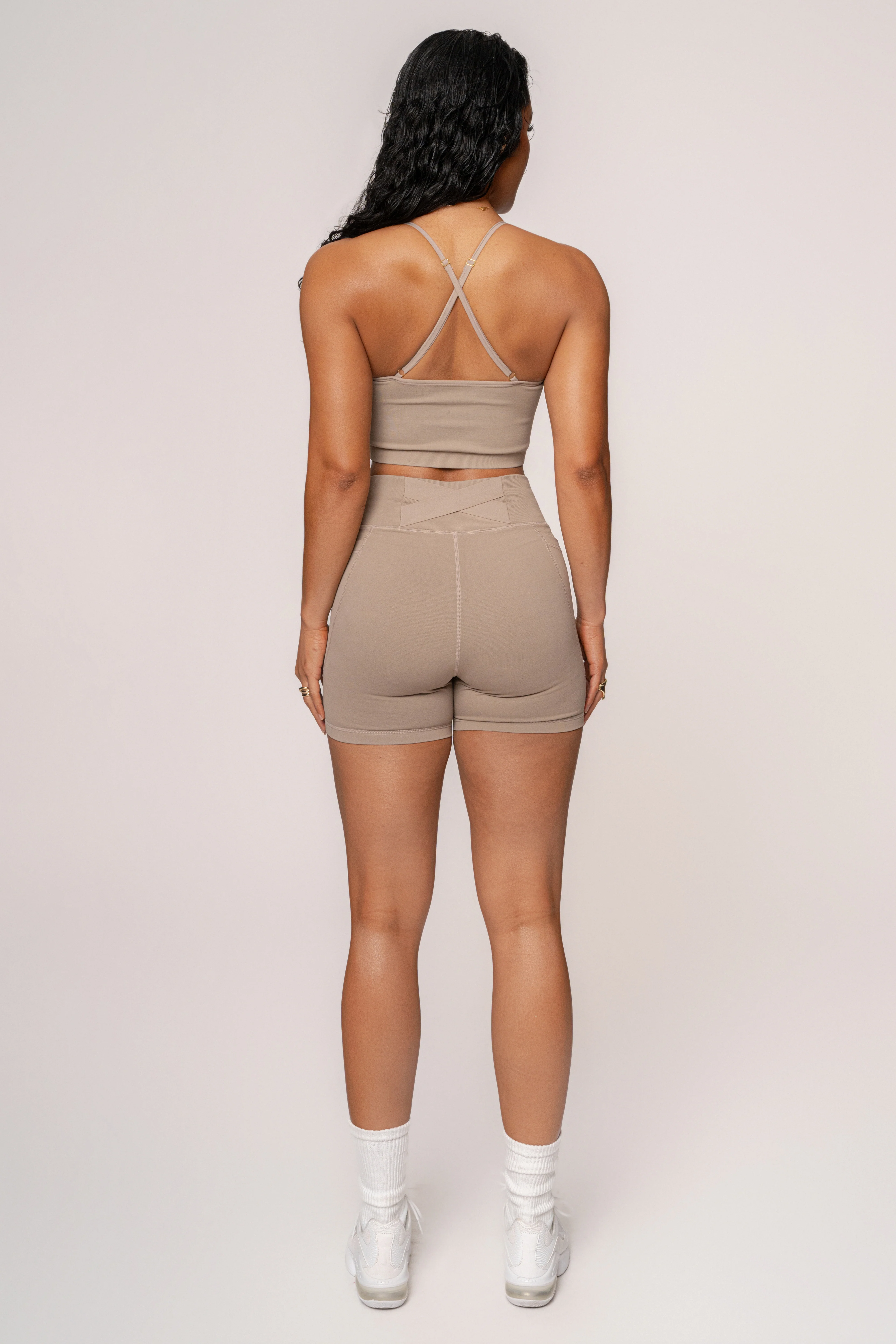 Beige Active Crop Top