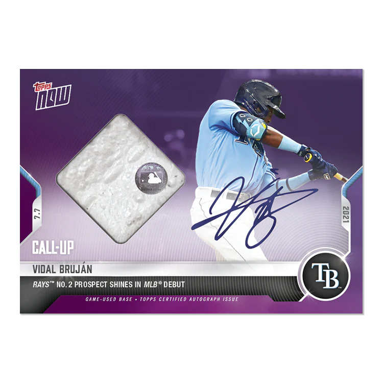 On-Card Auto Base Relic # to 25 - Vidal Bruján - 2021 MLB TOPPS NOW® Card 470C