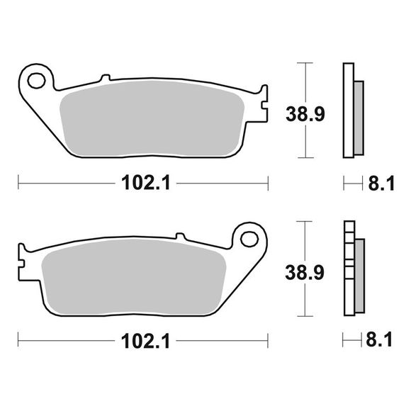 SBS 627HF Organic Front Brake PadsRef: 627HF / 627000