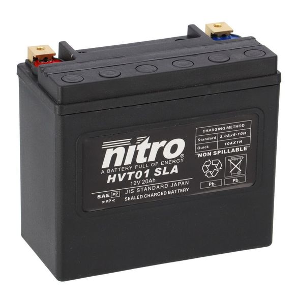 Batterie Nitro HVT 01-SLA FERME TYPE ACIDE SANS ENTRETIEN/PRÊTE À L'EMPLOIRef : HVT 01 SLA