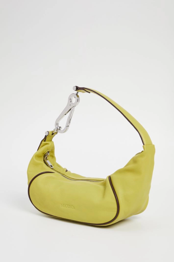 Nappa leather bag with clasp - ACID GREEN