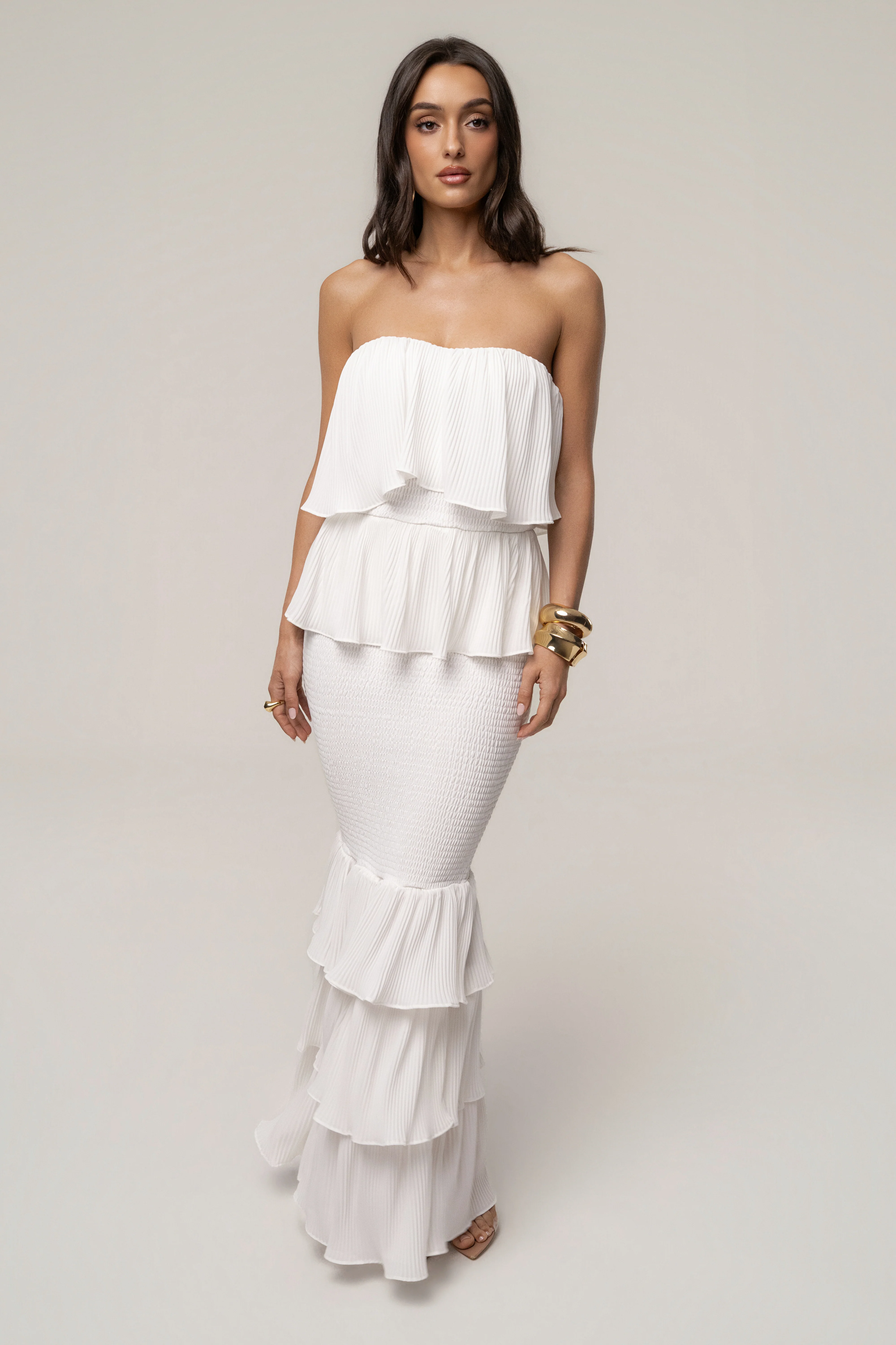 Ivory Casa Blanca Ruffle Dress