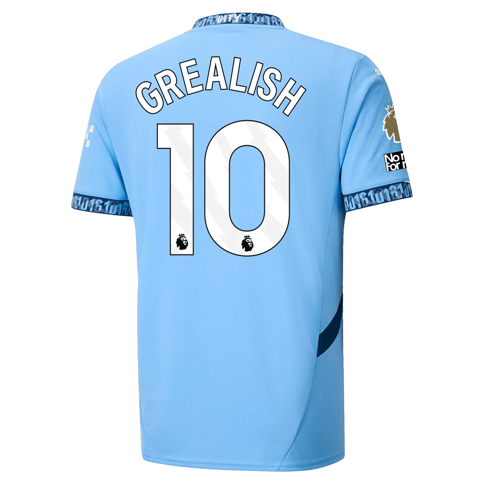 Manchester City Jack Grealish Home Jersey w/ EPL + No Room For Racism + Club World Cup Patches 24/25 (Team Light Blue/Marine Blue)