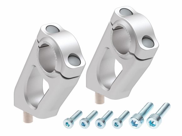 Hepco & Becker Handlebar Risers with 20 mm rise and 30 mm pullback - silverRef: Hbe05007A / 4245637 00 09