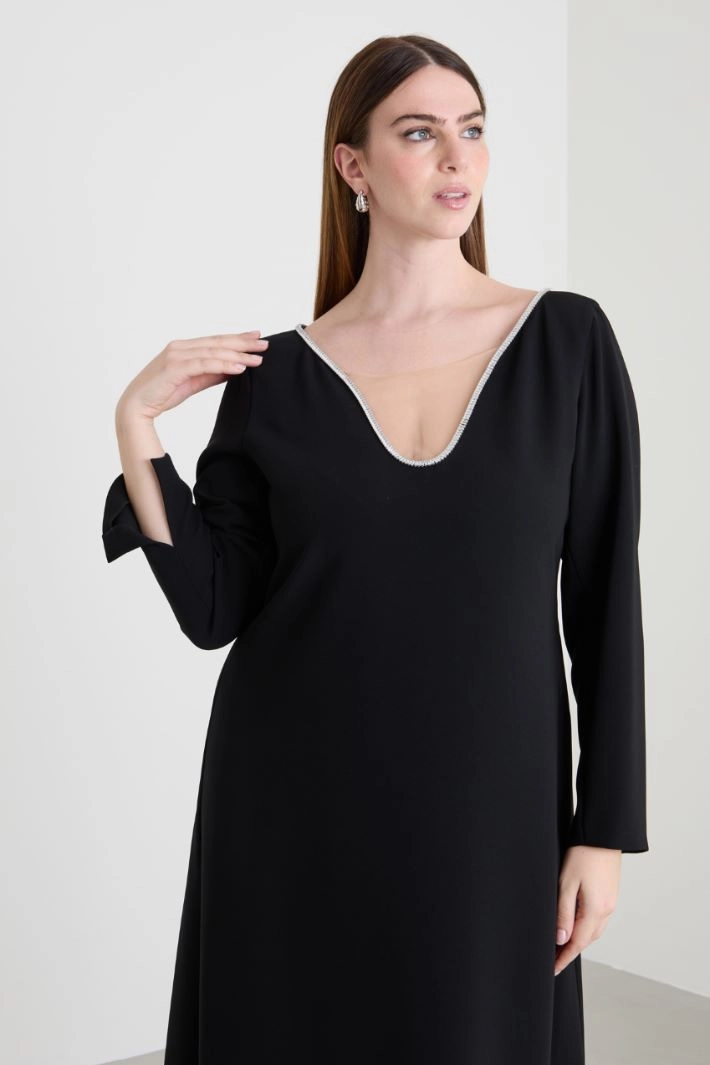 Cady dress with stones - BLACK