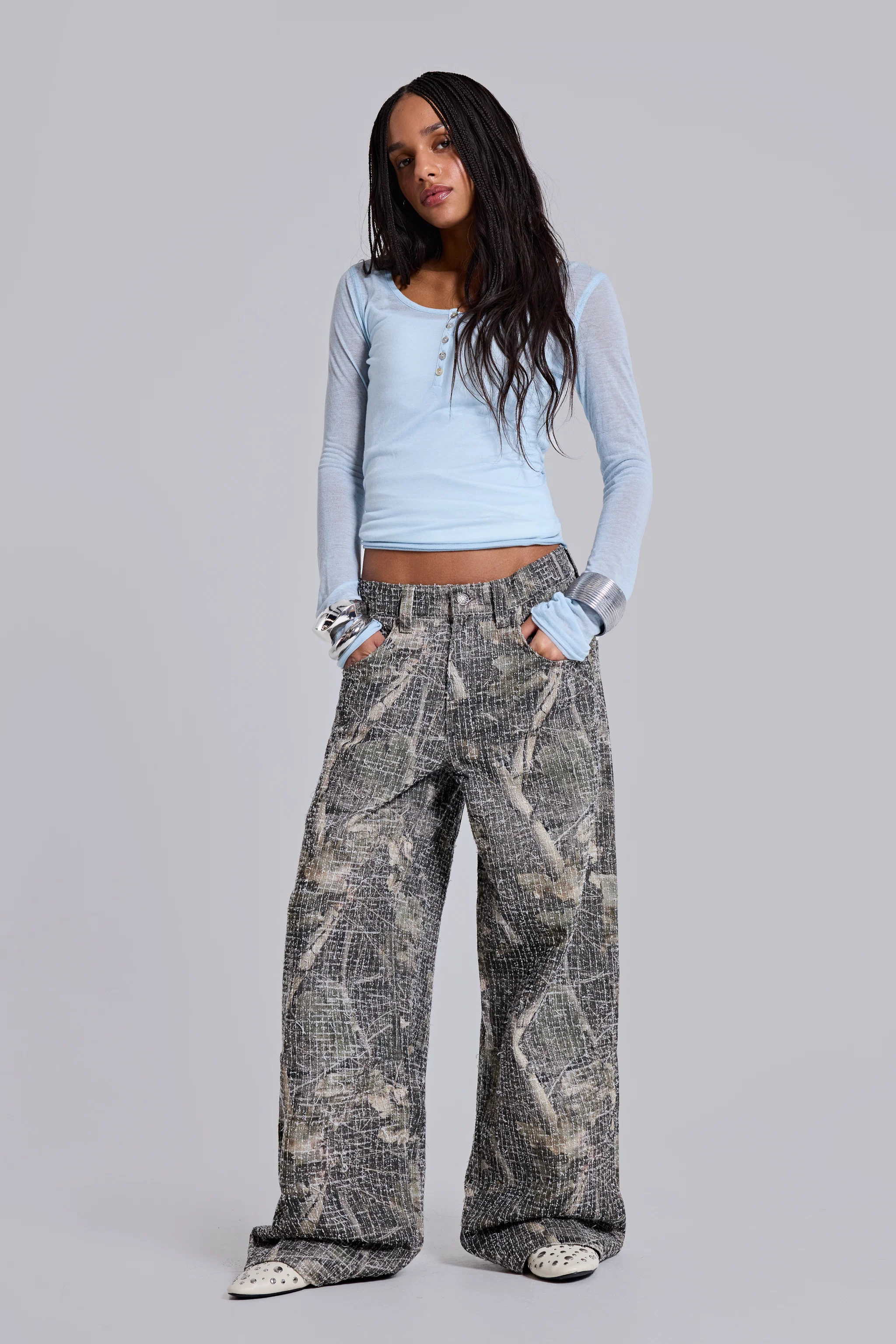 Needle Punch Woodland Camo Colossus Jeans