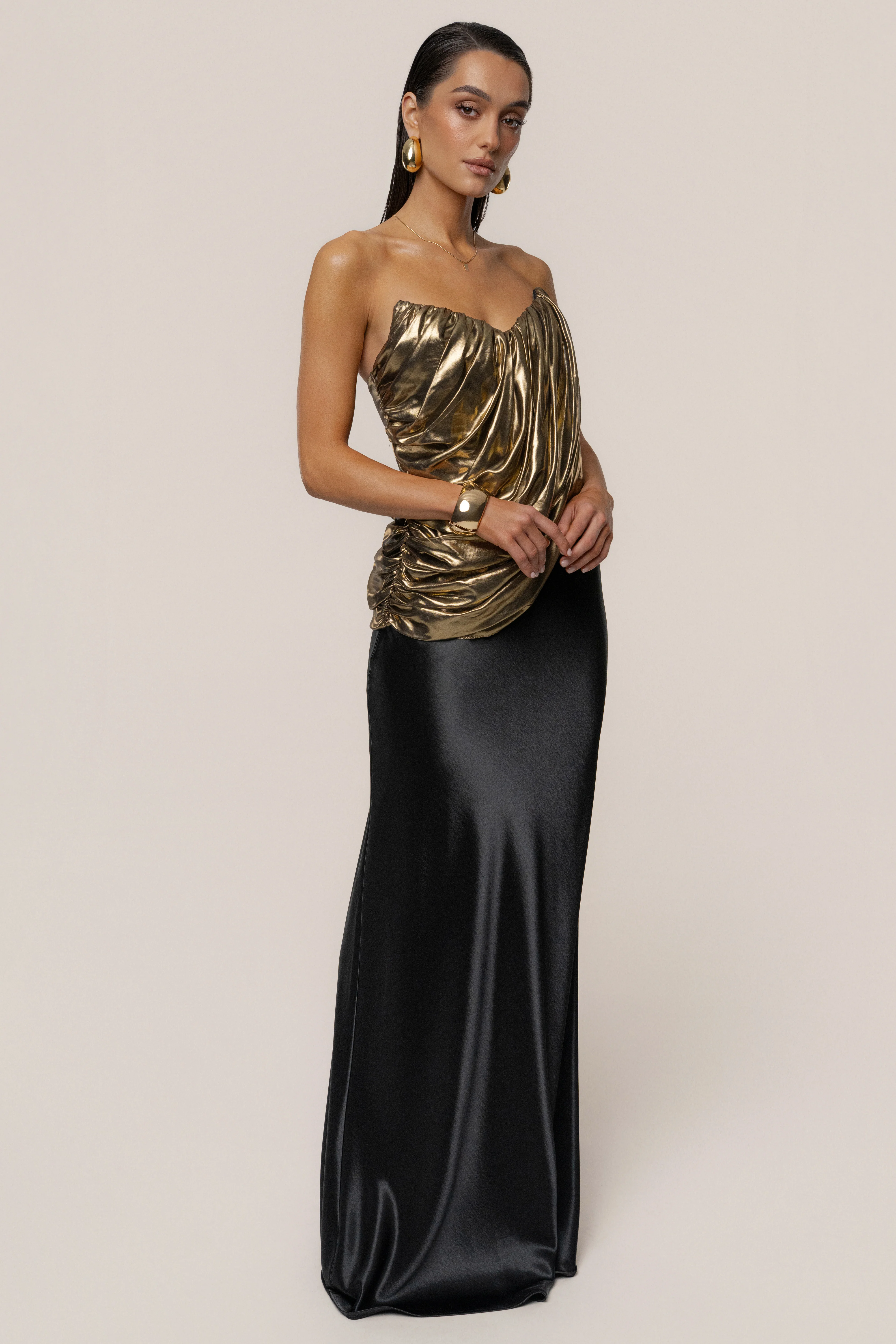 Gold Soirée Metallic Top