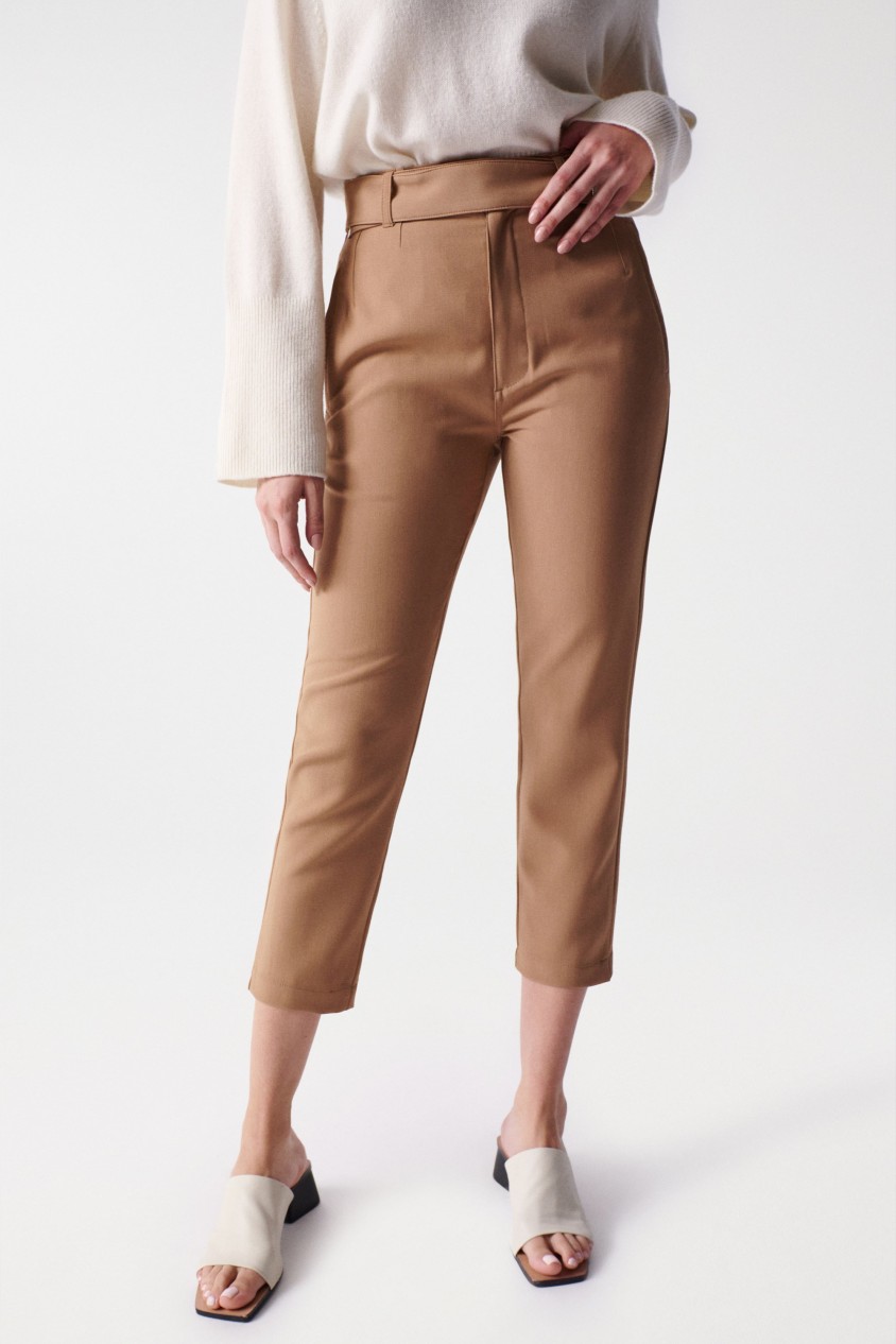 CHINO CROPPED SLIM TROUSERS