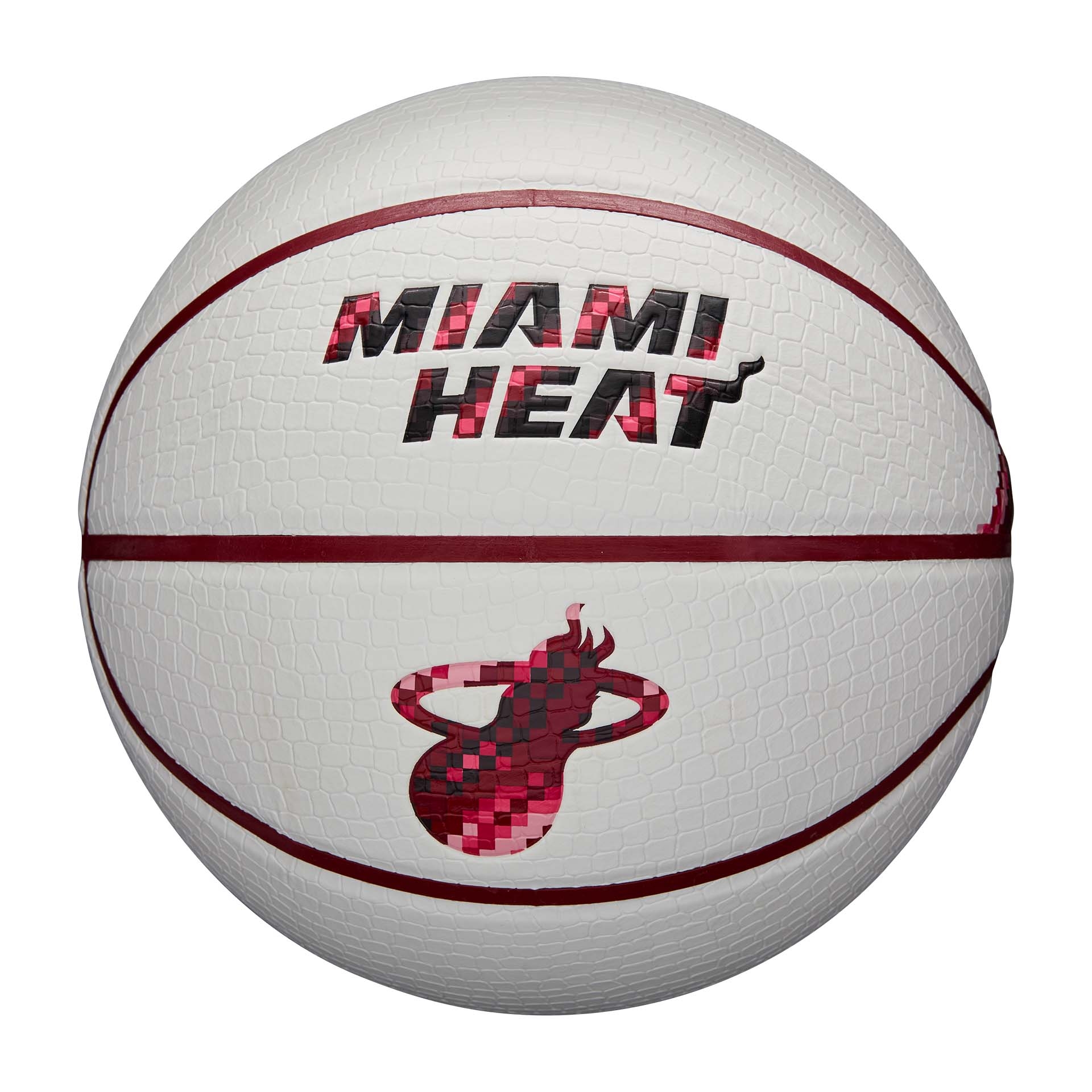 Miami Heat Pixel NBA Basketball White (Size 7)