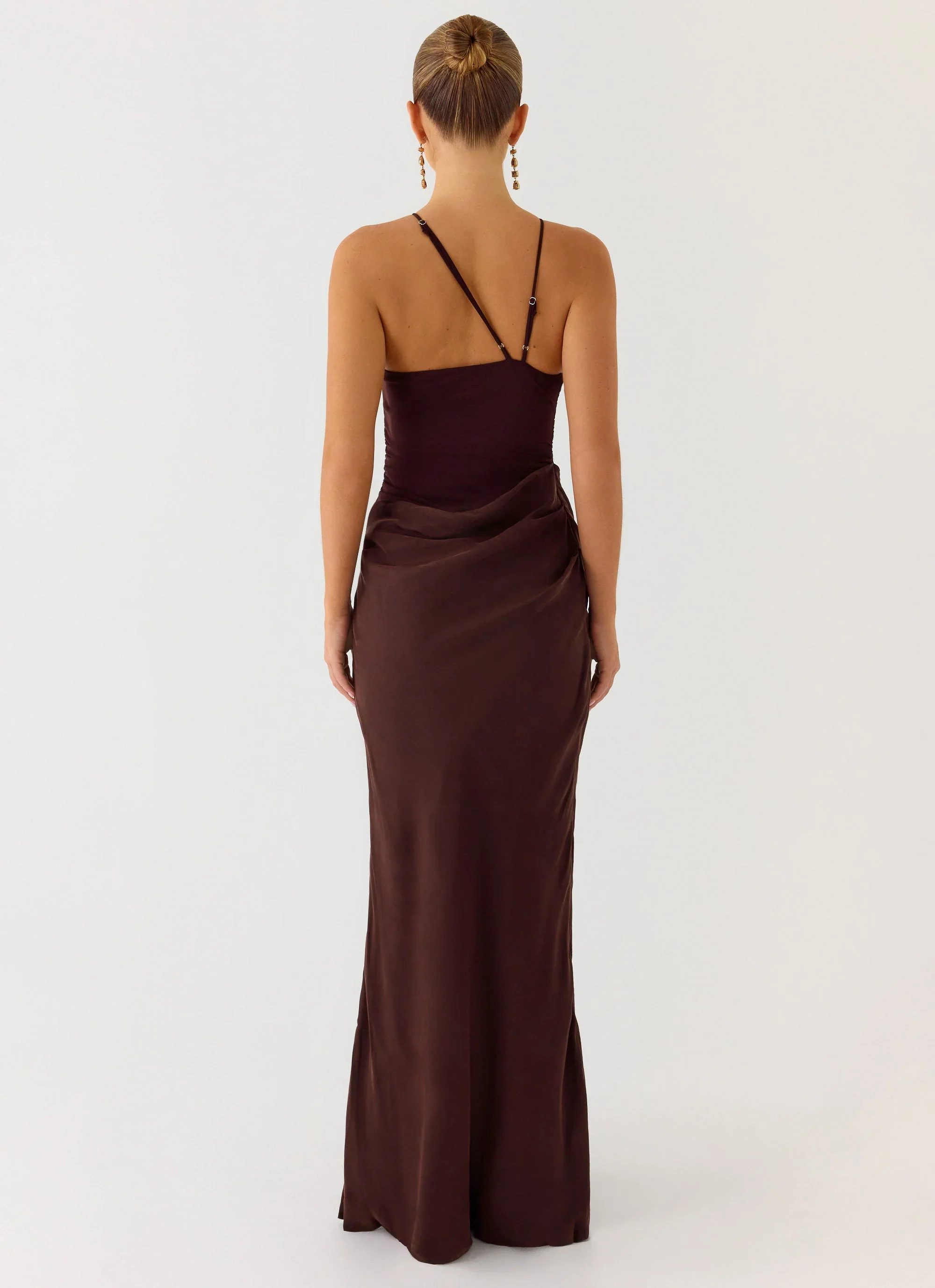 Pristin Cupro Maxi Dress - Cool Chocolate