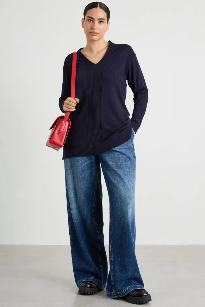 Viscose yarn sweater - NIGHT BLUE