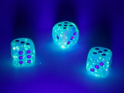 Luminary™ 12mm d6 Sky/silver Dice Block™ (36 dice)