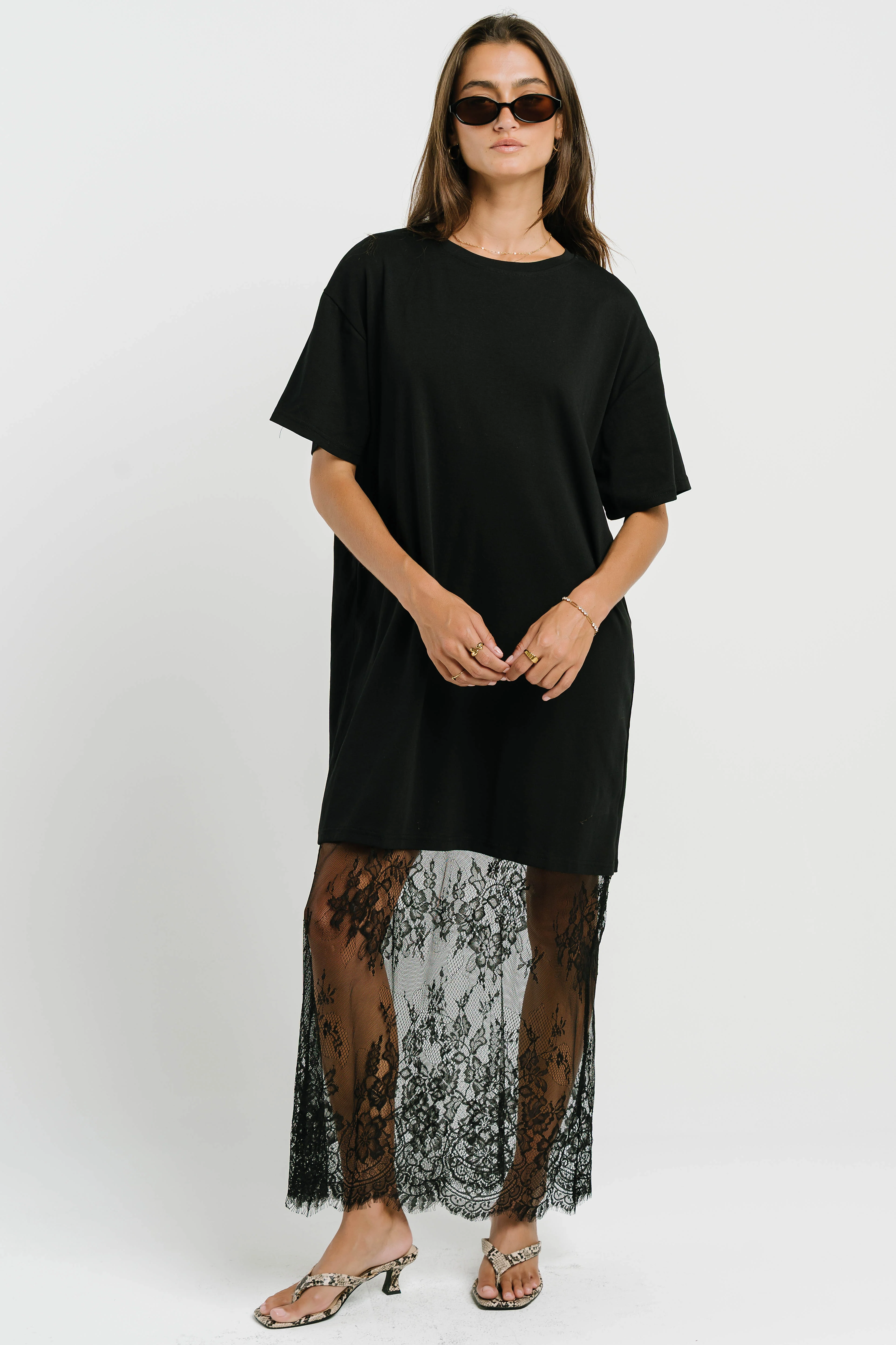Tracie T-Shirt Dress in True Black