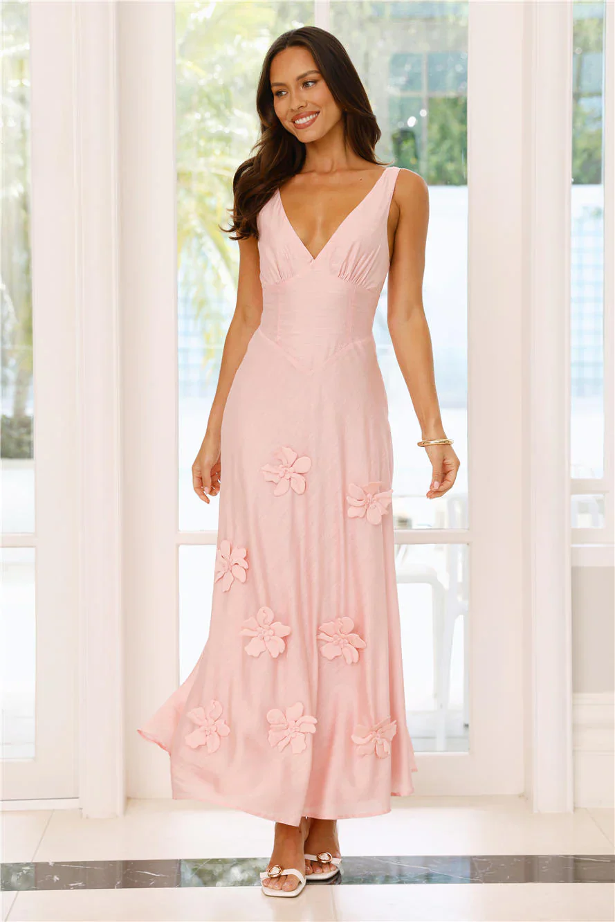 Juicy Floral Maxi Dress Pink