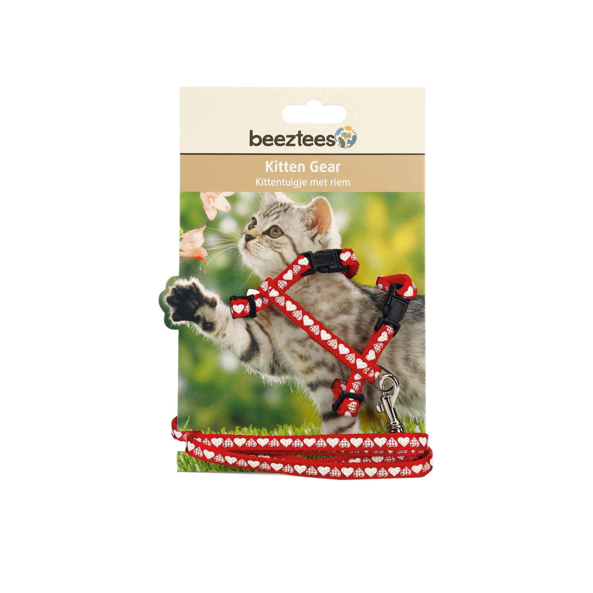 Beeztees Hearts Kitten Harness - Blue - 120 cm x 10 mm