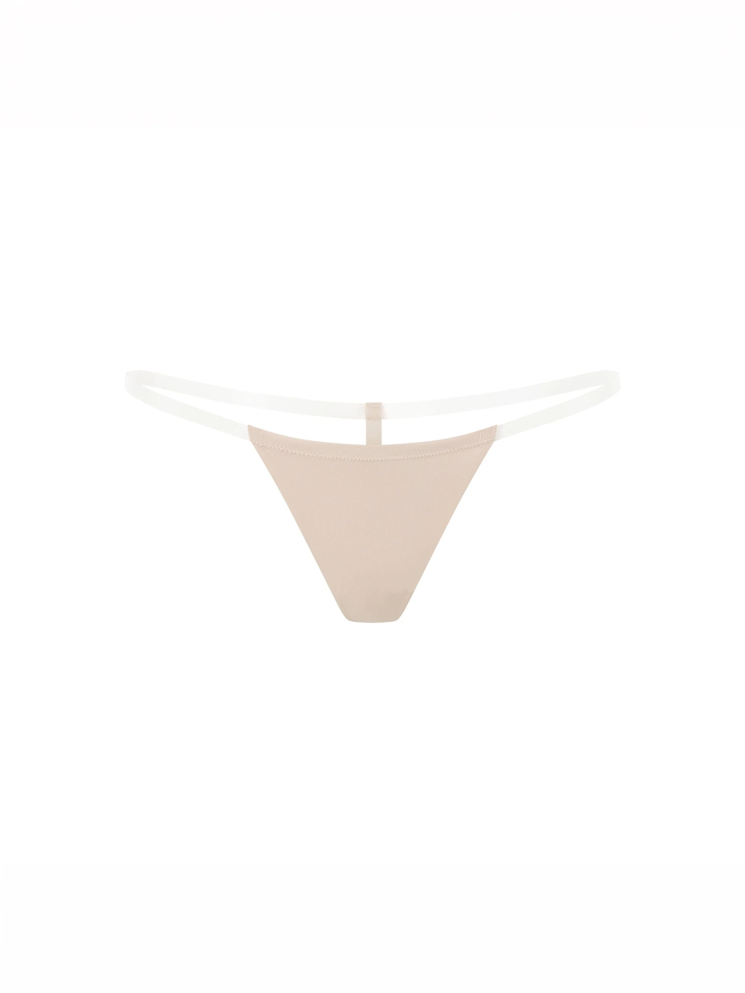 Seamless Clear Strap G-String Nude