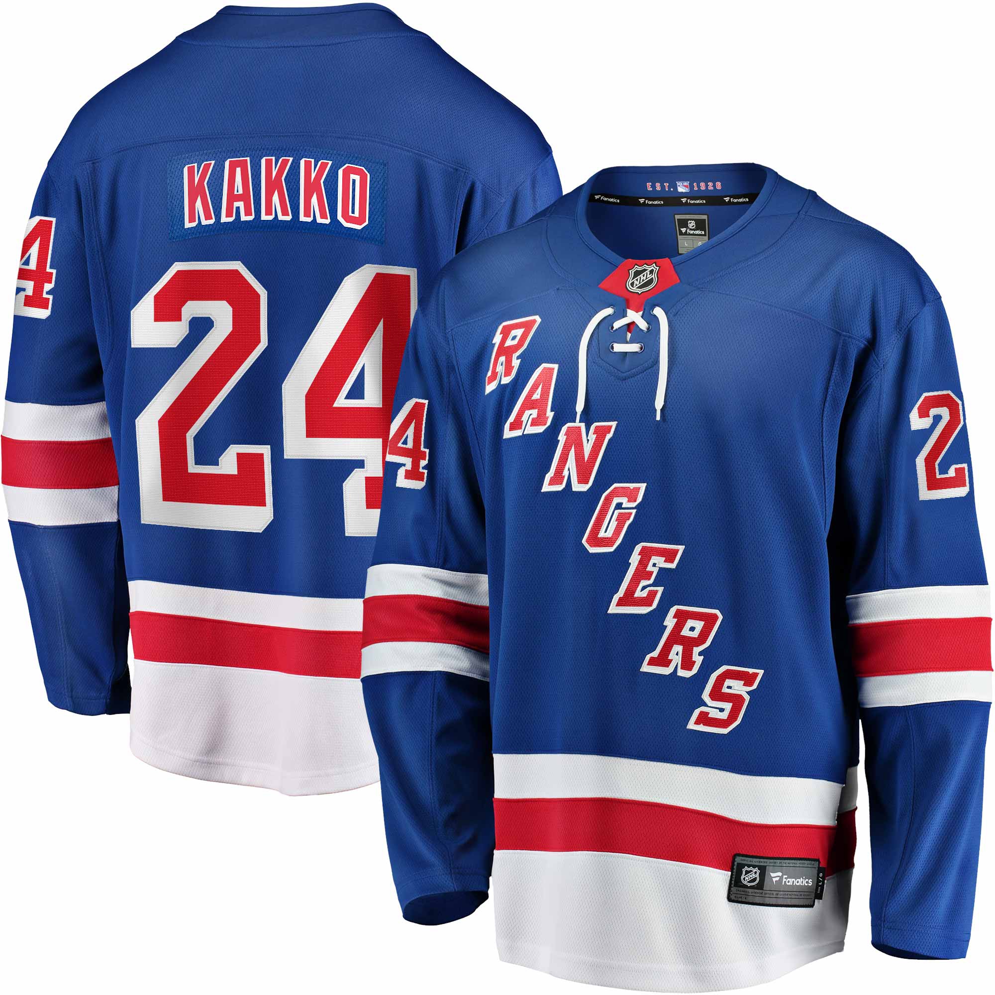 Kaapo Kakko #24 New York Rangers Breakaway NHL Jersey Home Blue