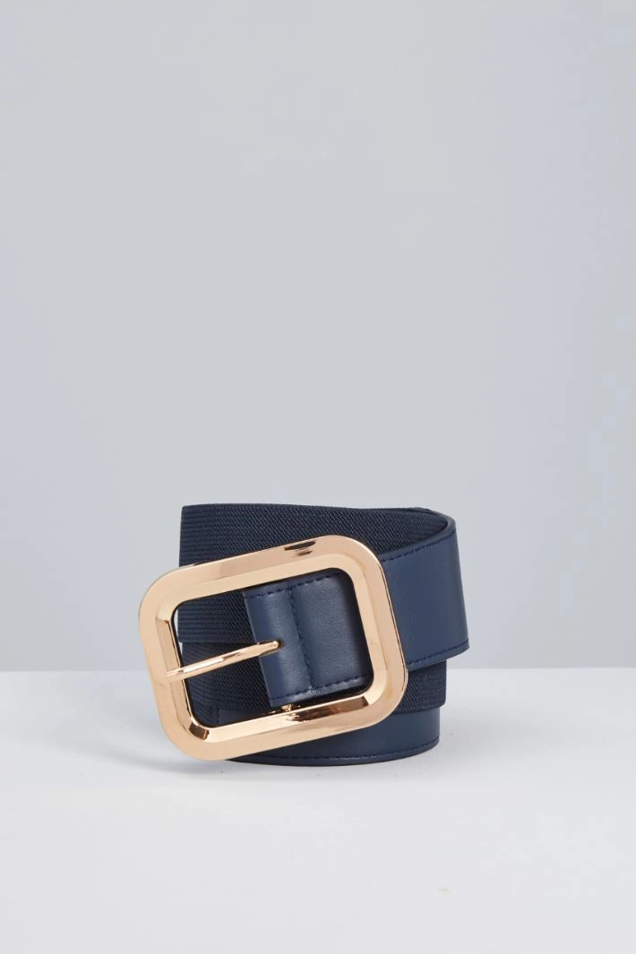 Elastic belt with buckle - BLUE