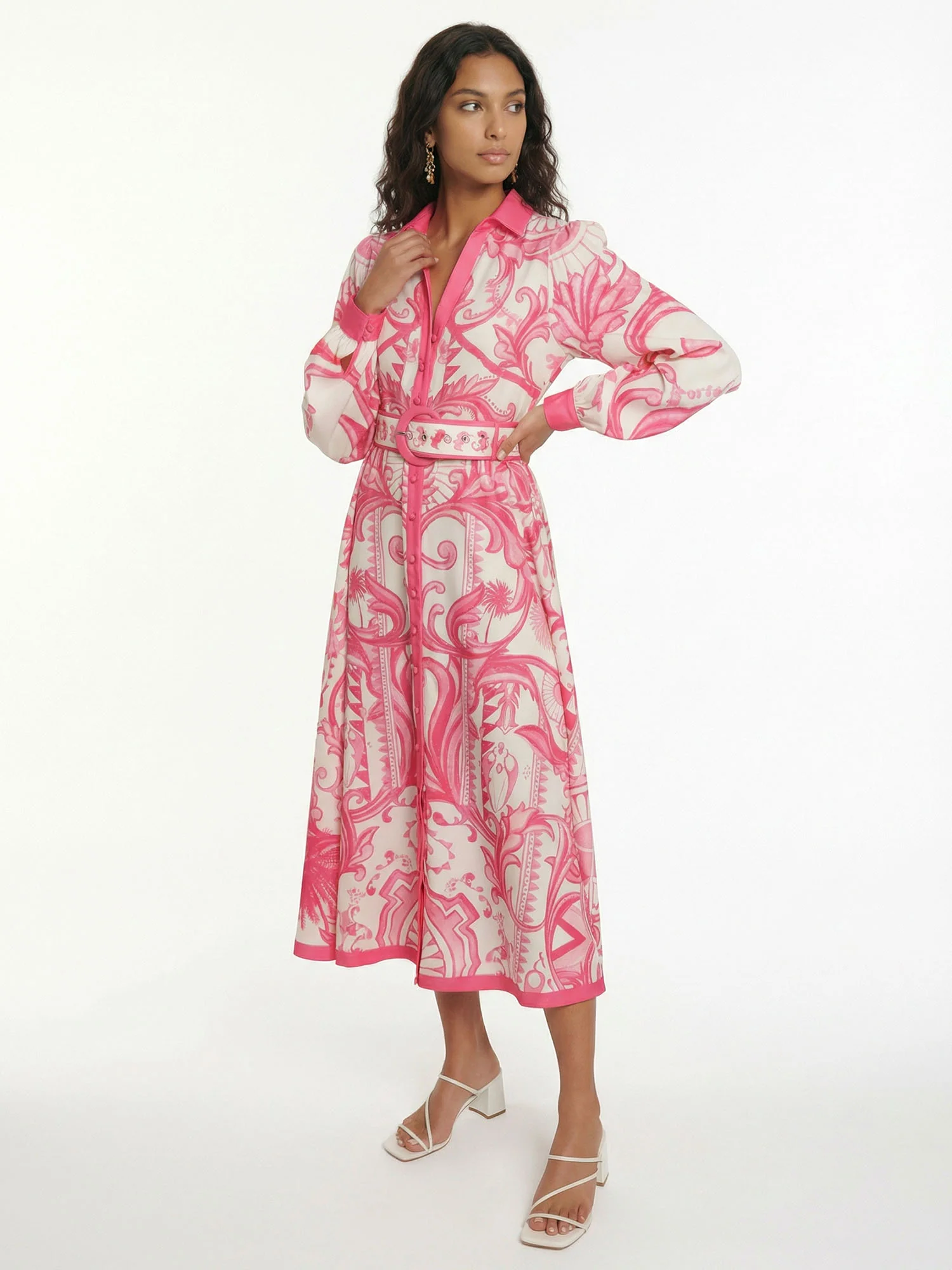 Baroque Petal Midi Dress